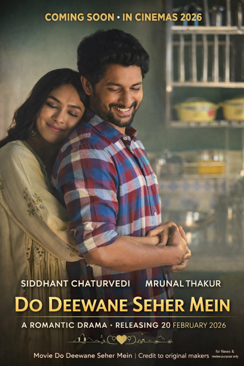 Do Deewane Seher Mein 2026 movie Siddhant Chaturvedi Mrunal Thakur still
