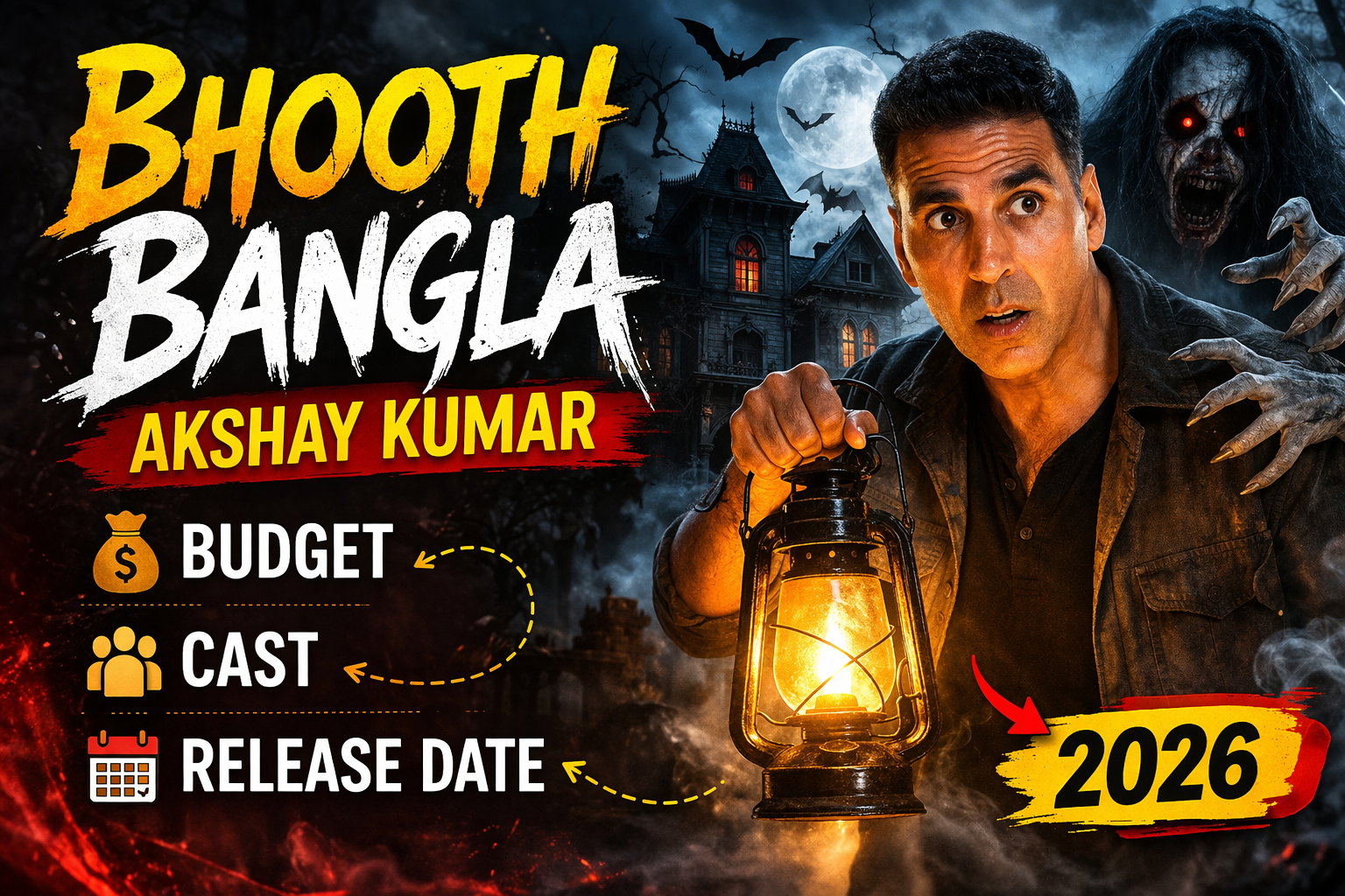 Bhooth Bangla Akshay Kumar movie 2026 budget cast and release date details
