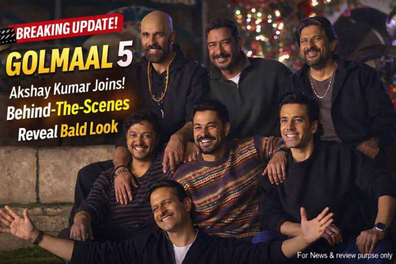 Golmaal 5 update featuring Akshay Kumar’s bald look revealed in Rohit Shetty’s BTS video creating buzz among fans.