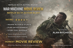 war machine movie review 2026 story cast budget and earnings explained